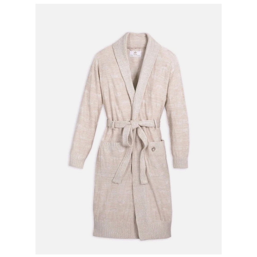Disney Princess Adult XL Sweater Robe Rose Gold Glitter with Belt Pockets